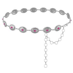 6423 Rustic Couture's Womens Western Cowgirl Chain Belt Concho Metal